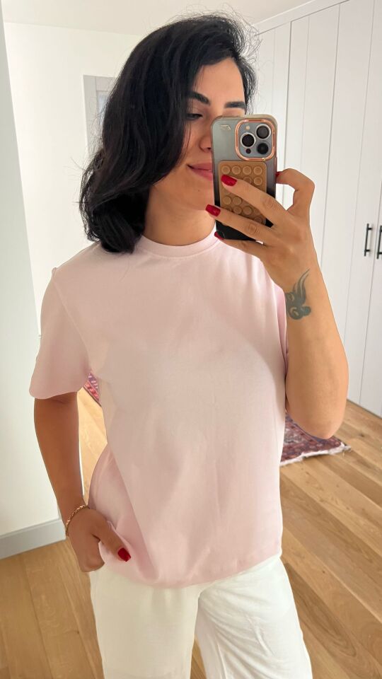 ORGANİC COTTON TSHİRT-TOZ PEMBE